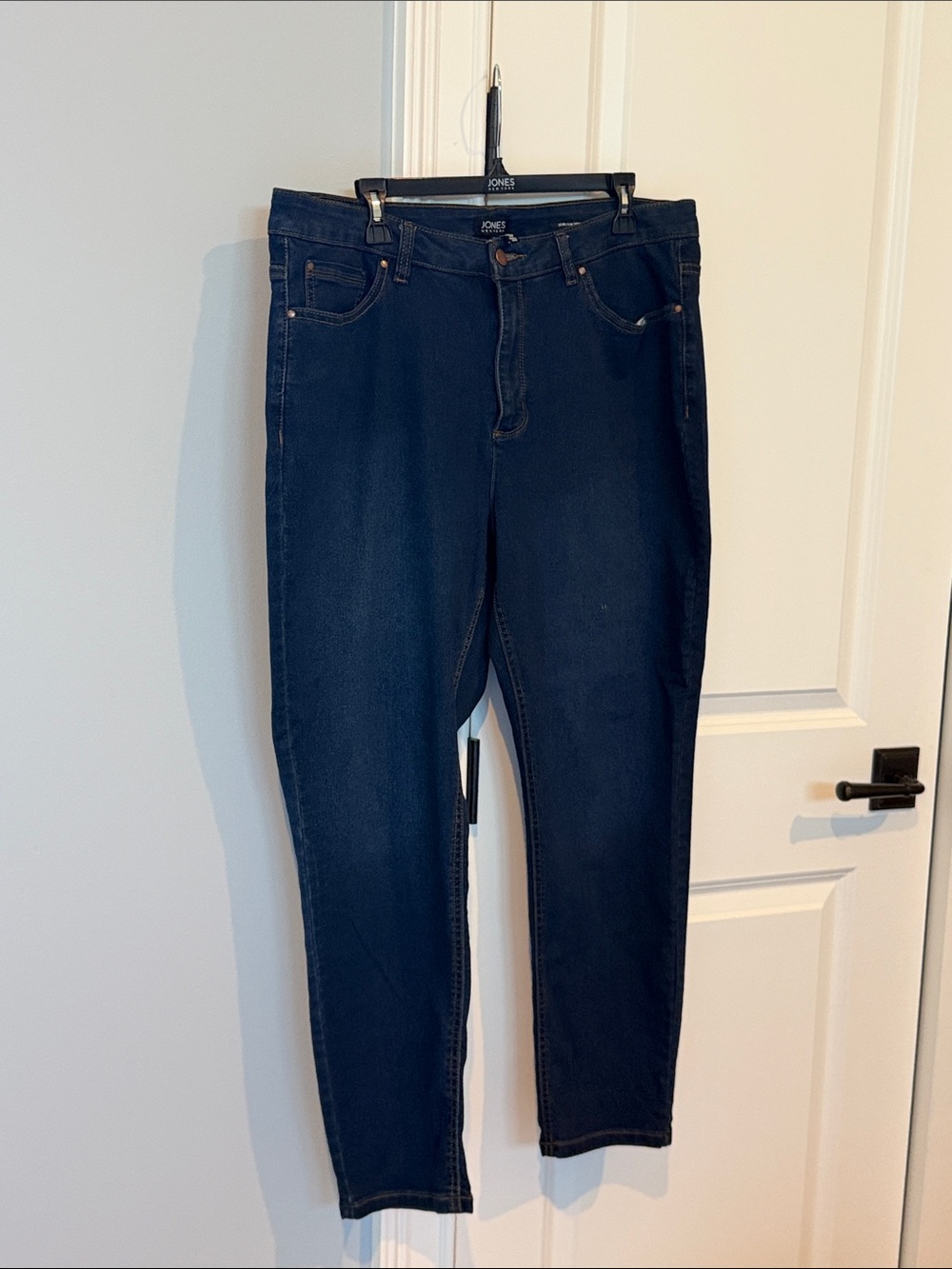 Jones New York Lexington Skinny Ankle Jeans in Dark Blue